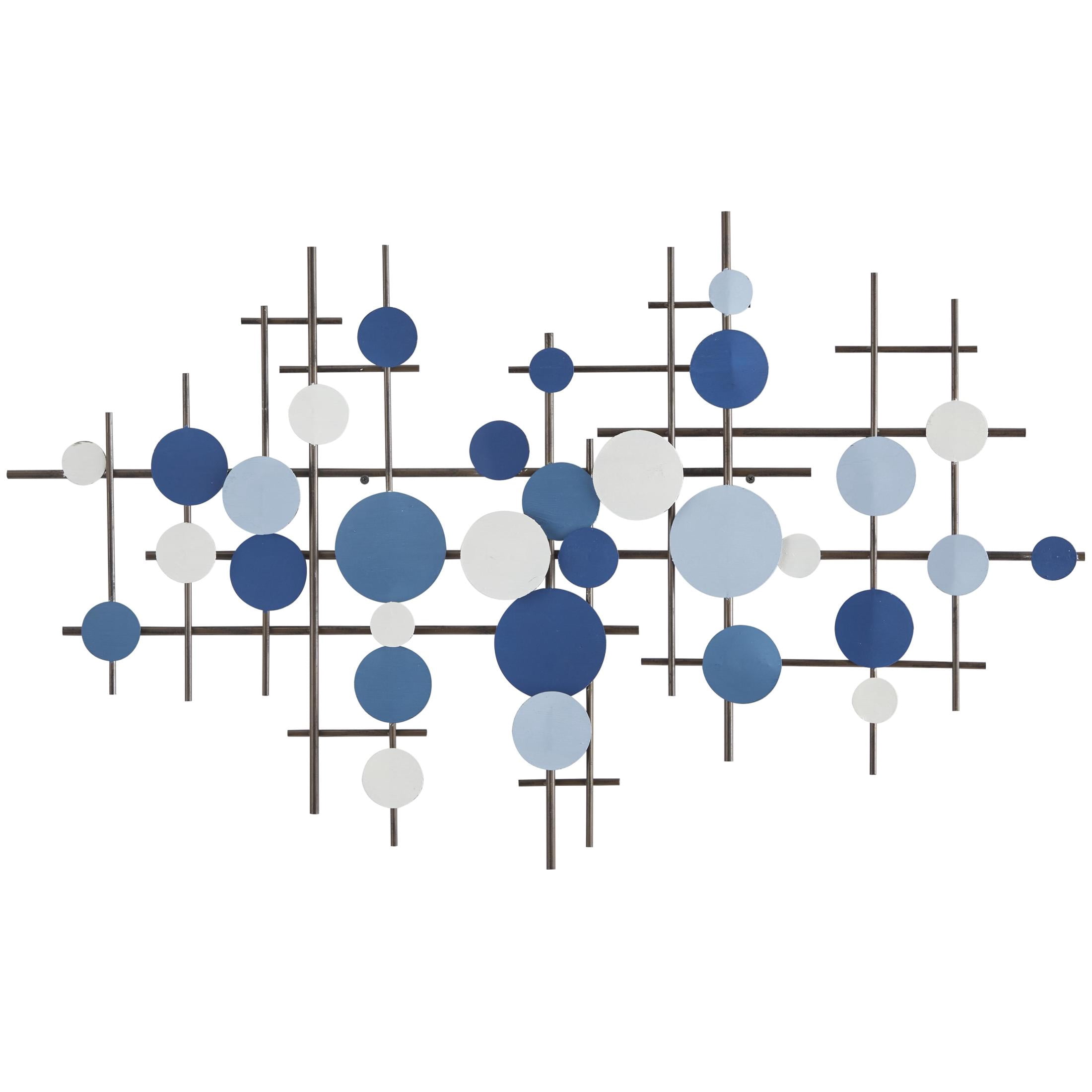 CosmoLiving by Cosmopolitan Blue Metal Overlapping Circle Geometric Wall Decor