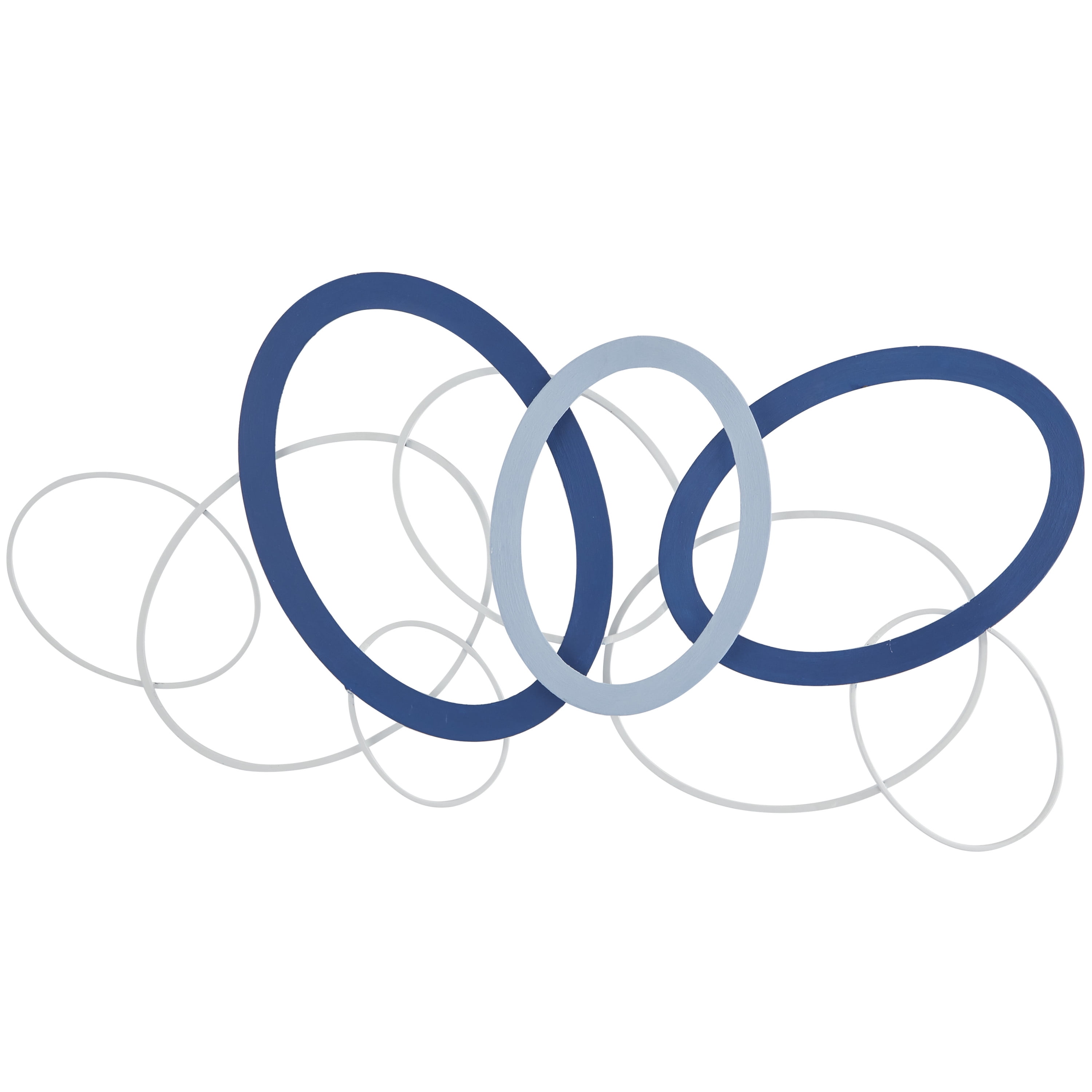 CosmoLiving by Cosmopolitan Blue Metal Overlapping Oval Geometric Wall Decor