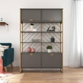 thumbnail image 1 of CosmoLiving by Cosmopolitan Brielle Shoe Storage Bookcase & Room Divider, Graphite Gray, 1 of 15