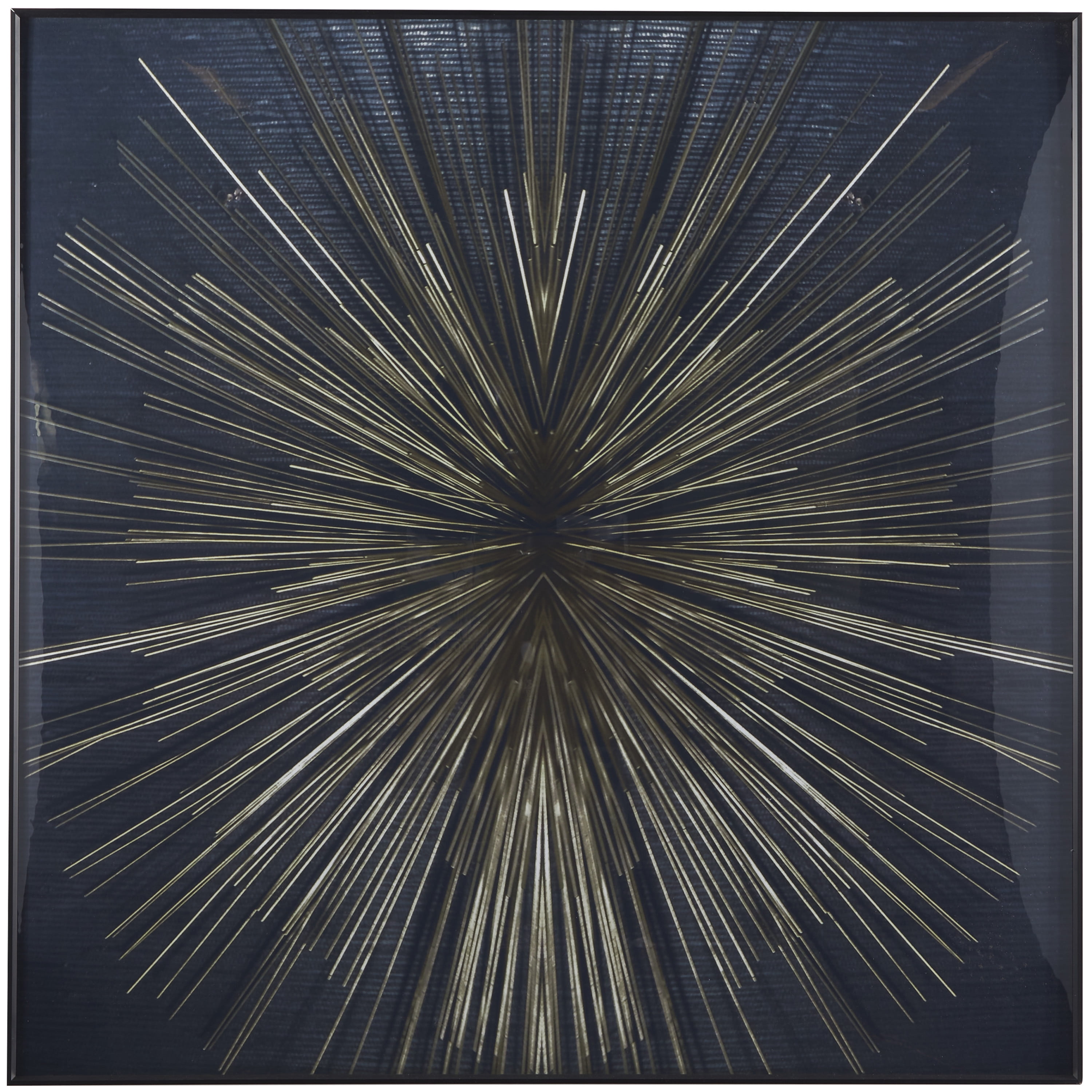 CosmoLiving by Cosmopolitan Dark Blue Porcelain Radial Starburst Wall Decor with Gold Accents