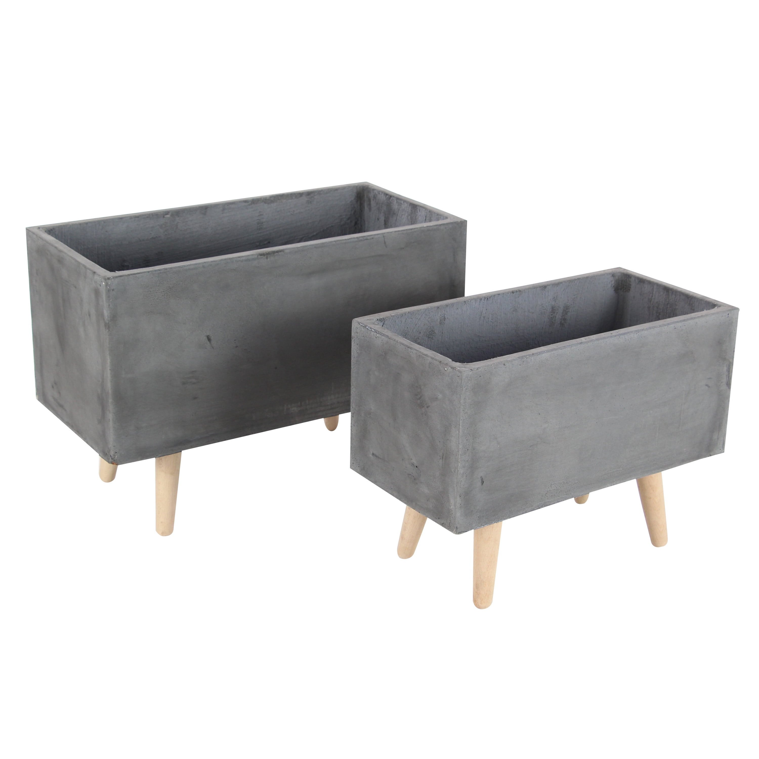 CosmoLiving by Cosmopolitan Clay Planter, Dark Grey, Set of 2 CosmoLiving by Cosmopolitan Clay Planter, Dark Grey, Set of 2