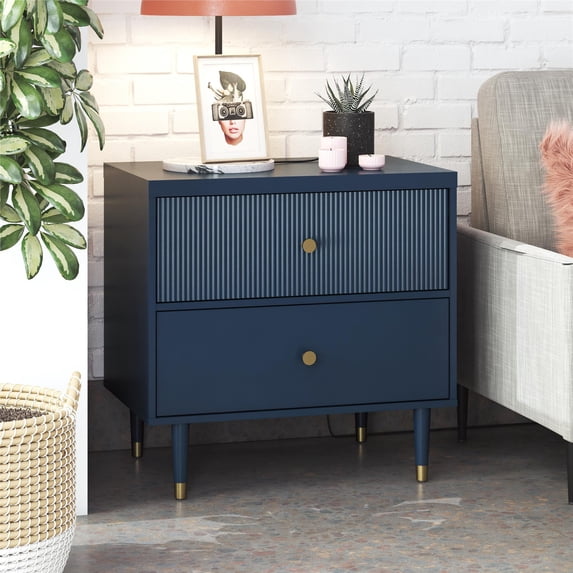 CosmoLiving by Cosmopolitan Elizabeth Nightstand, Navy