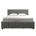 thumbnail image 1 of CosmoLiving by Cosmopolitan Elizabeth Upholstered Bed with Storage, Queen, Light Grey Linen, 1 of 20