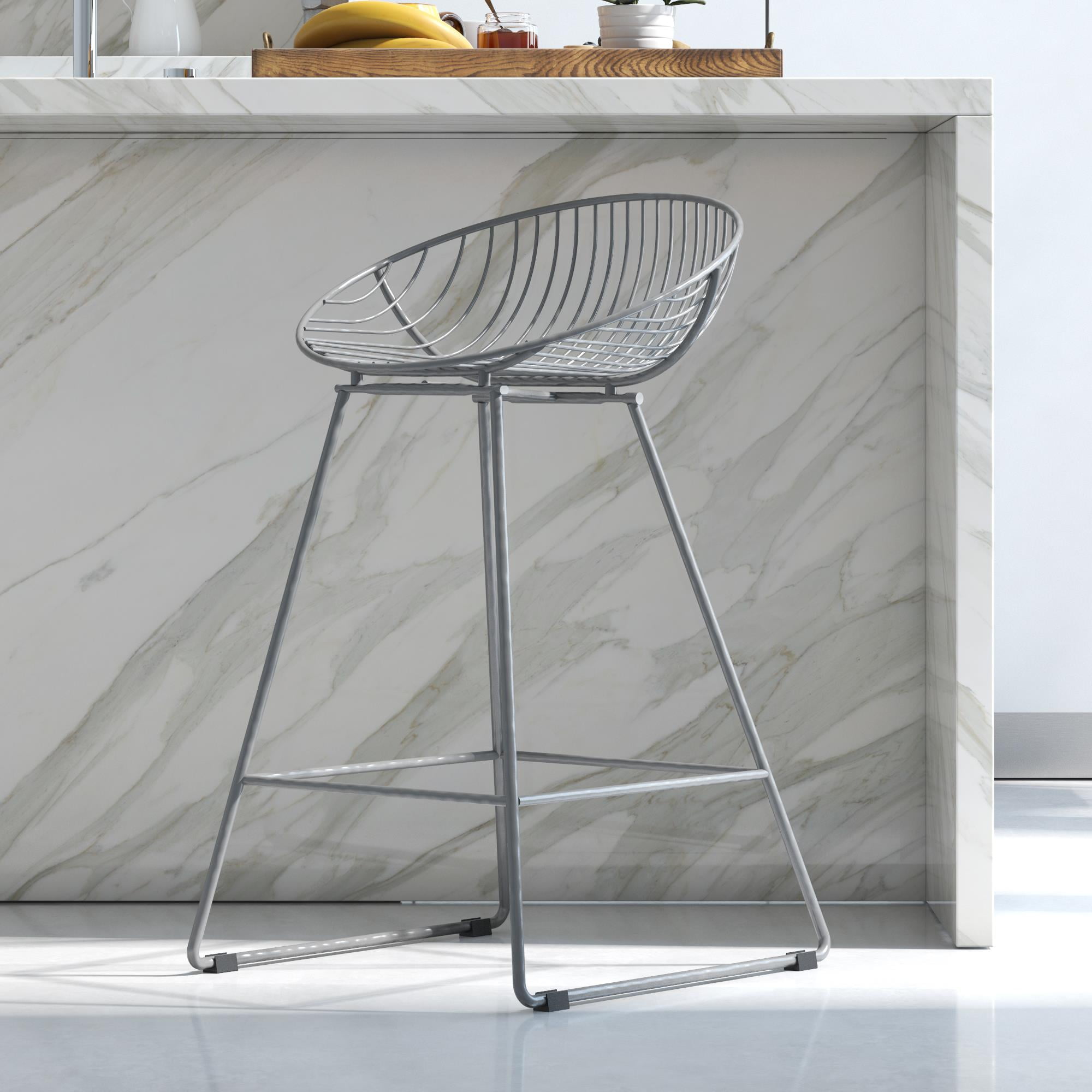 Ellis 25" Chic Gray Steel Counter Bar Stool