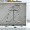 CosmoLiving by Cosmopolitan Ellis 24" Metal Counter Height Bar Stool, Gray
