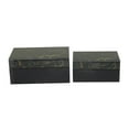 thumbnail image 1 of CosmoLiving by Cosmopolitan Geometric Black Glass Decorative Box with Hinged Lid, 2 Count, 1 of 8