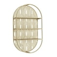 thumbnail image 1 of CosmoLiving by Cosmopolitan Glam Metal 3 Tier Oval Wall Shelf with Curved Line Pattern and Gold Polished Finish, 16"W x 28"H, 1 of 12