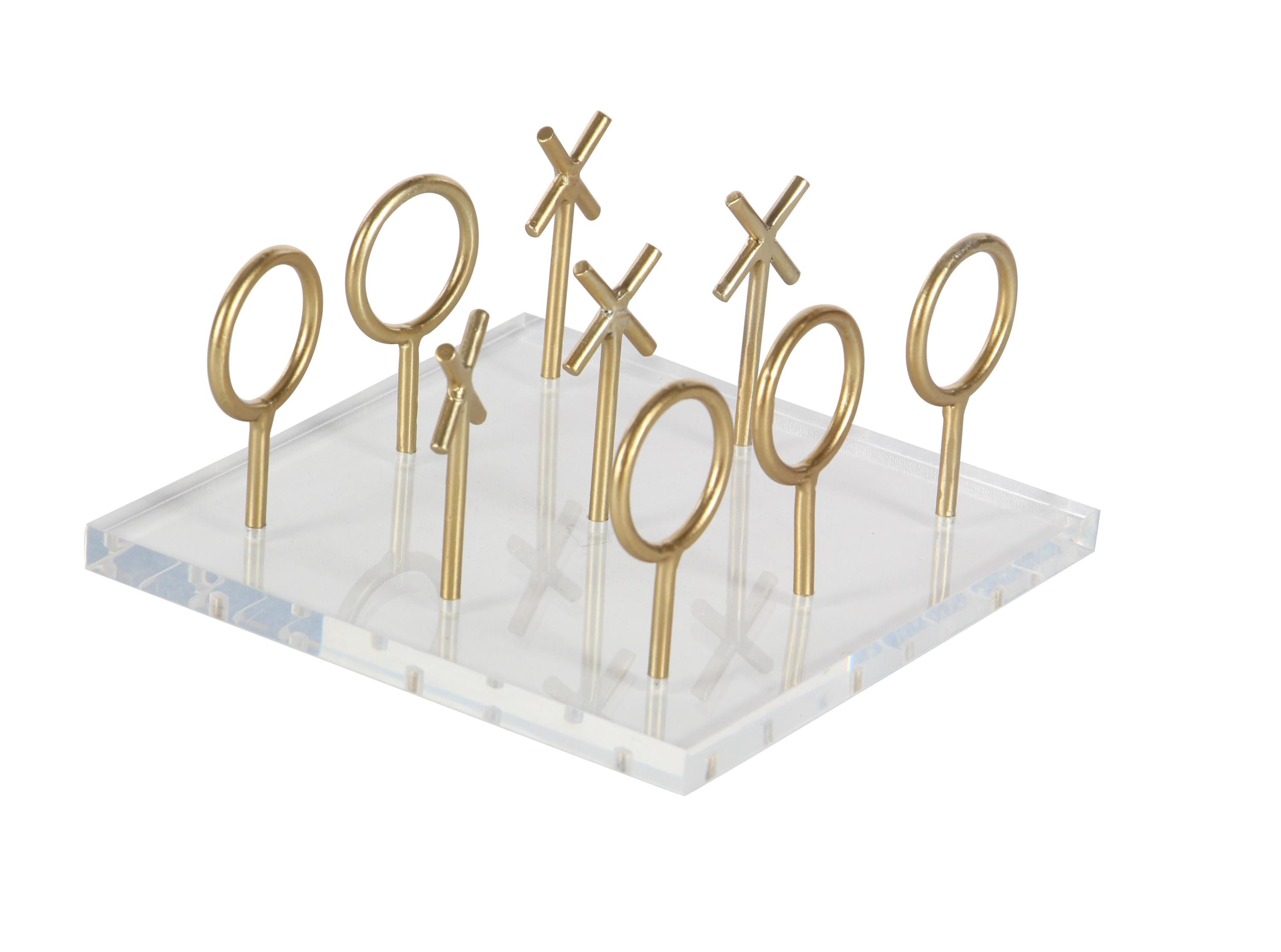 Gold and Clear Acrylic Tic Tac Toe Game Set