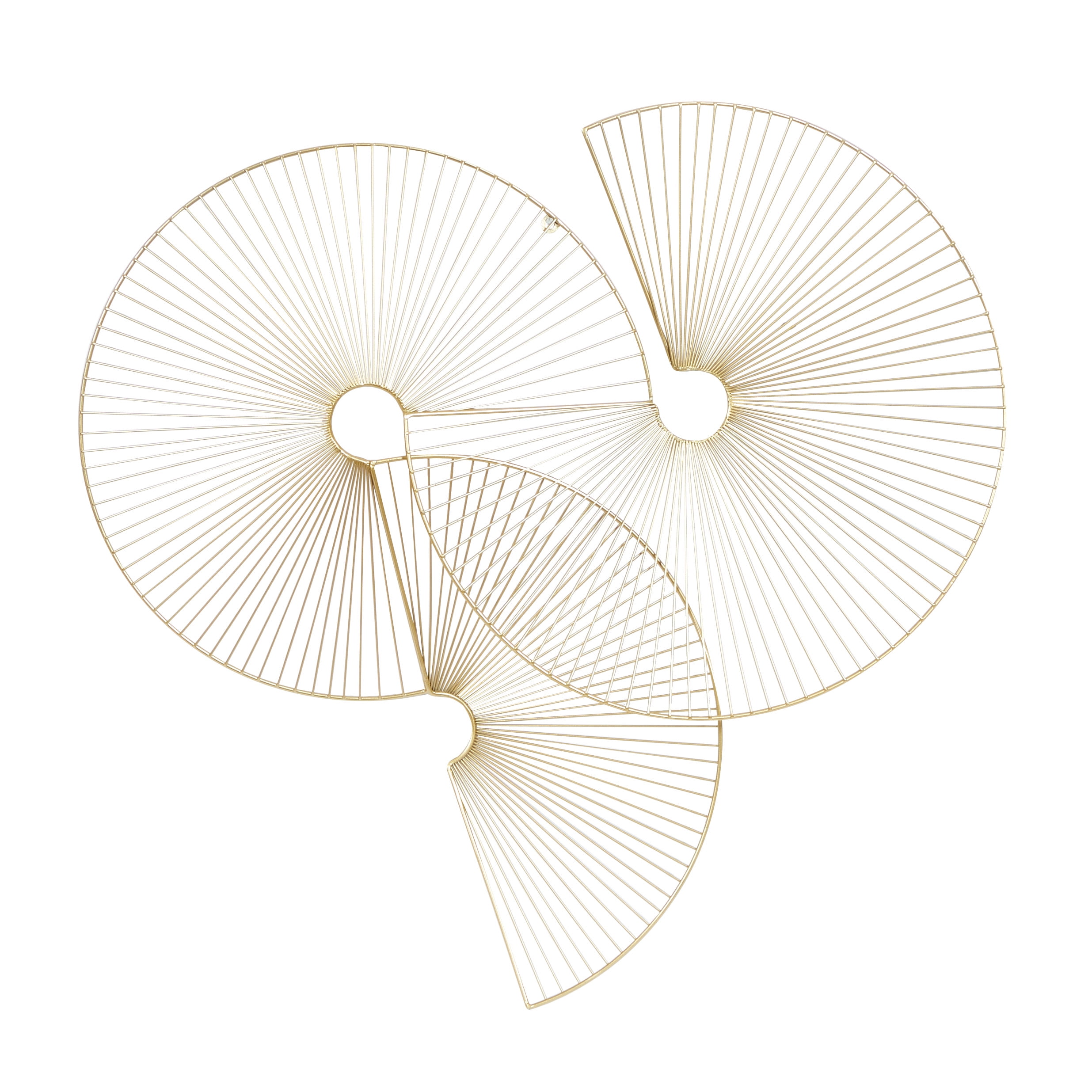 Gold Half Moon Radial Sunburst Metal Wall Sculpture 23"x23"