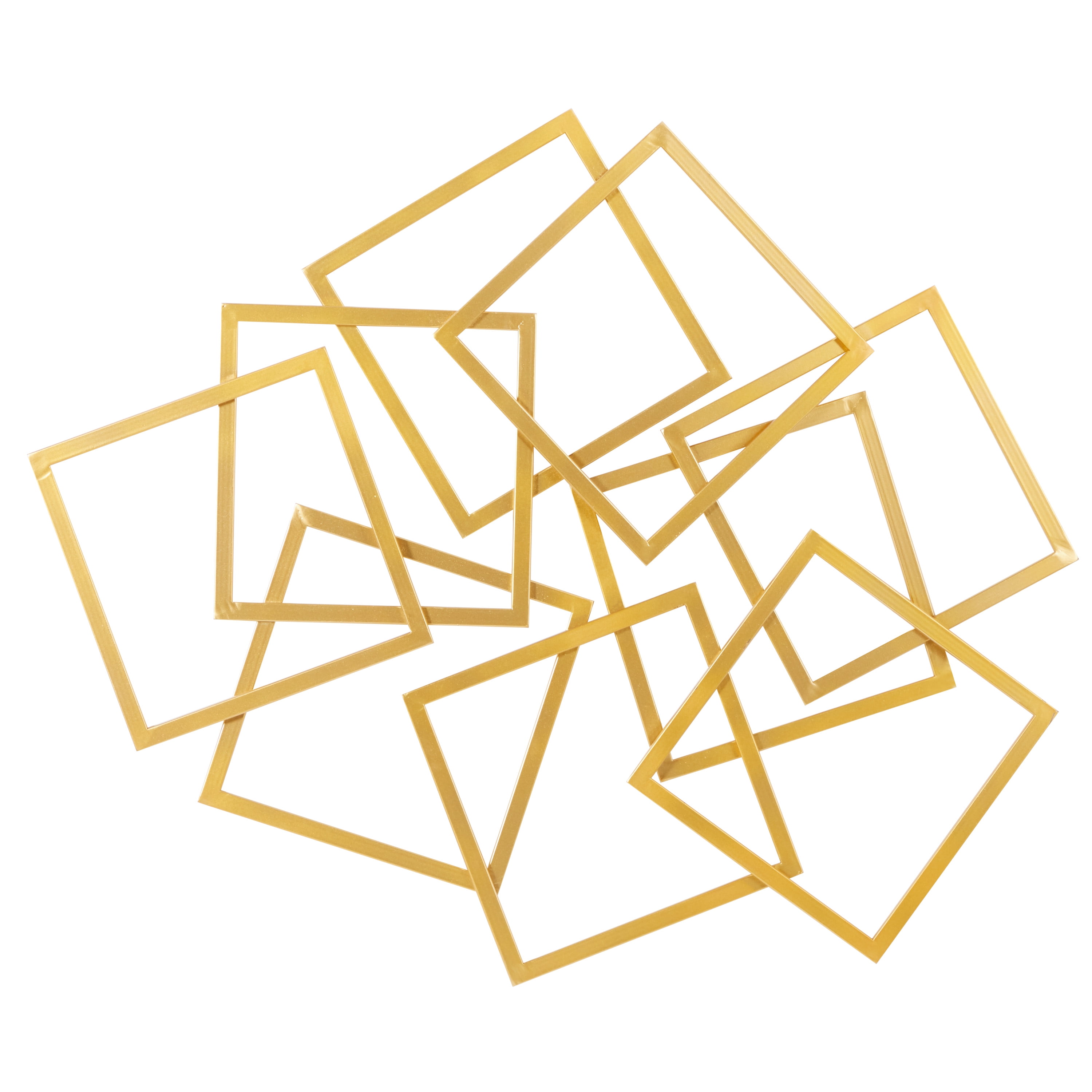 CosmoLiving by Cosmopolitan Gold Metal Overlapping Square Geometric Wall Decor
