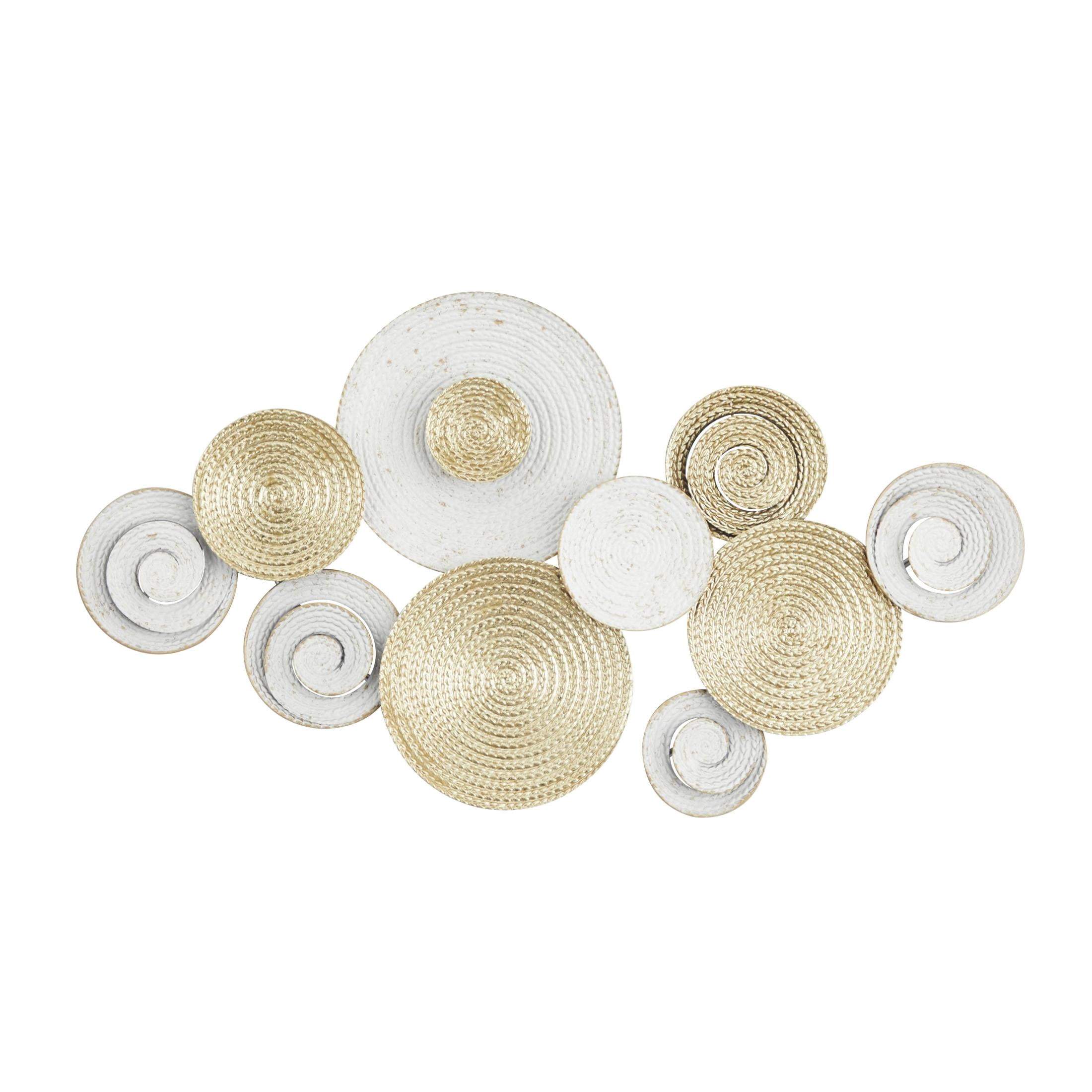 CosmoLiving by Cosmopolitan Gold Metal Spiral Plate Wall Decor with Gold Accents