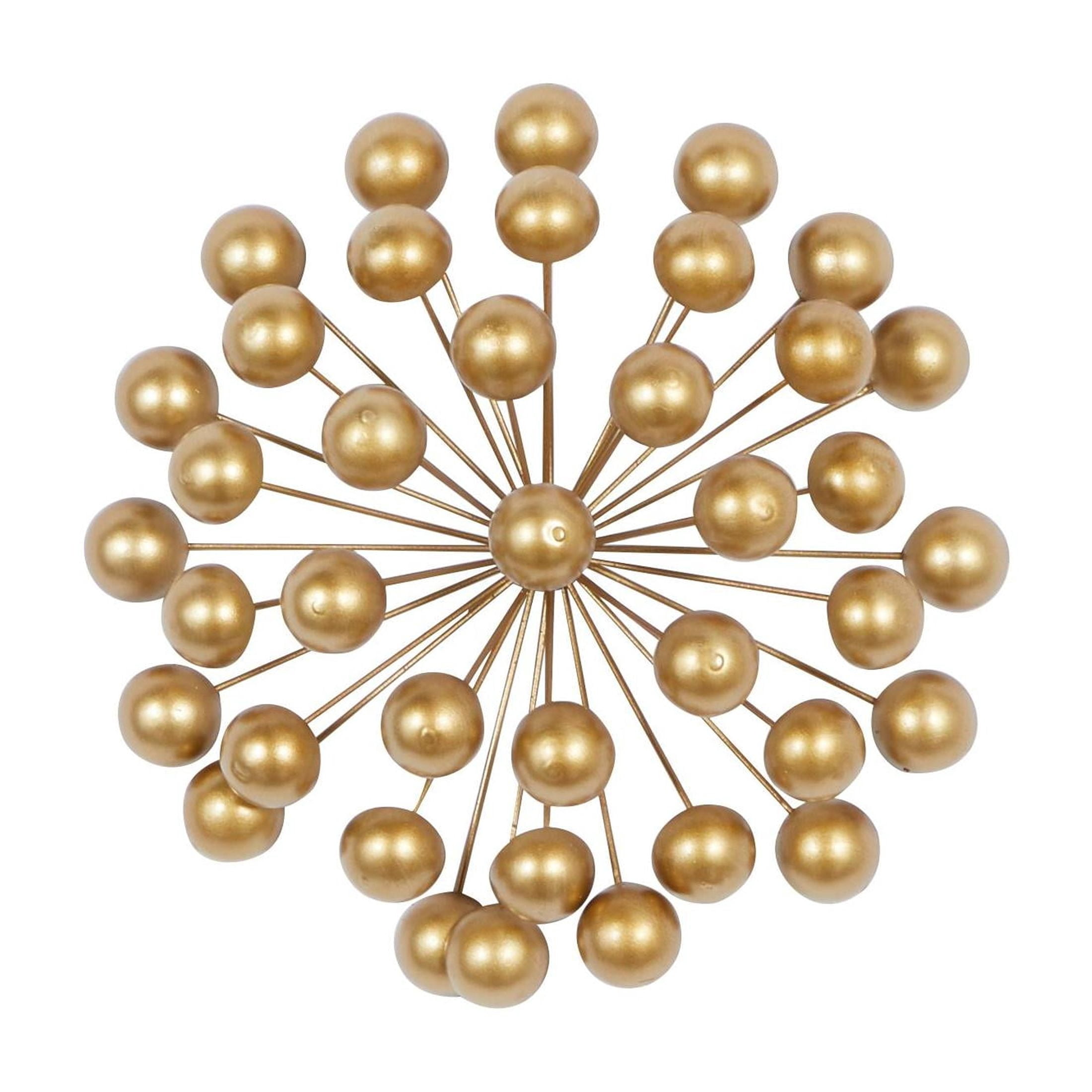 CosmoLiving by Cosmopolitan Gold Metal Starburst Wall Decor with Orb Details