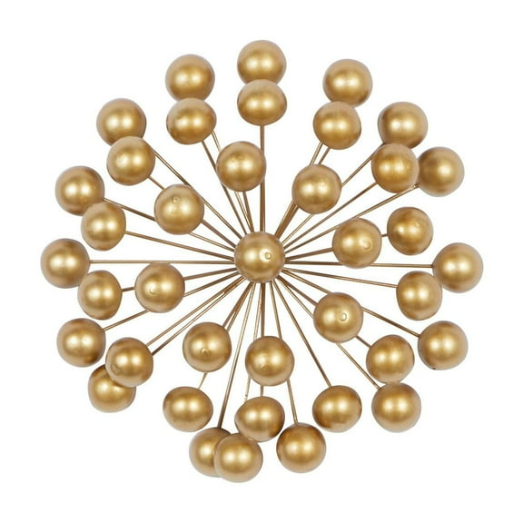 CosmoLiving by Cosmopolitan Gold Metal Starburst Wall Decor with Orb Detailing