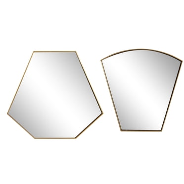 DecMode 23", 19", 15"H Gold Abstract Wall Mirror, Set of 3 - Walmart.com