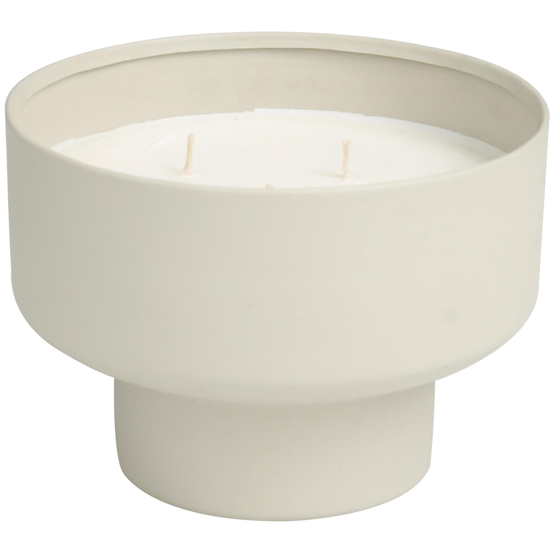 DecMode Gray Metal White Sage Scented Matte 50 oz 3 Wick Candle with White Wax