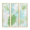 thumbnail image 1 of CosmoLiving by Cosmopolitan Green Glass Tropical Leaf Wall Decor with Gold Frame (3 Count), 1 of 9