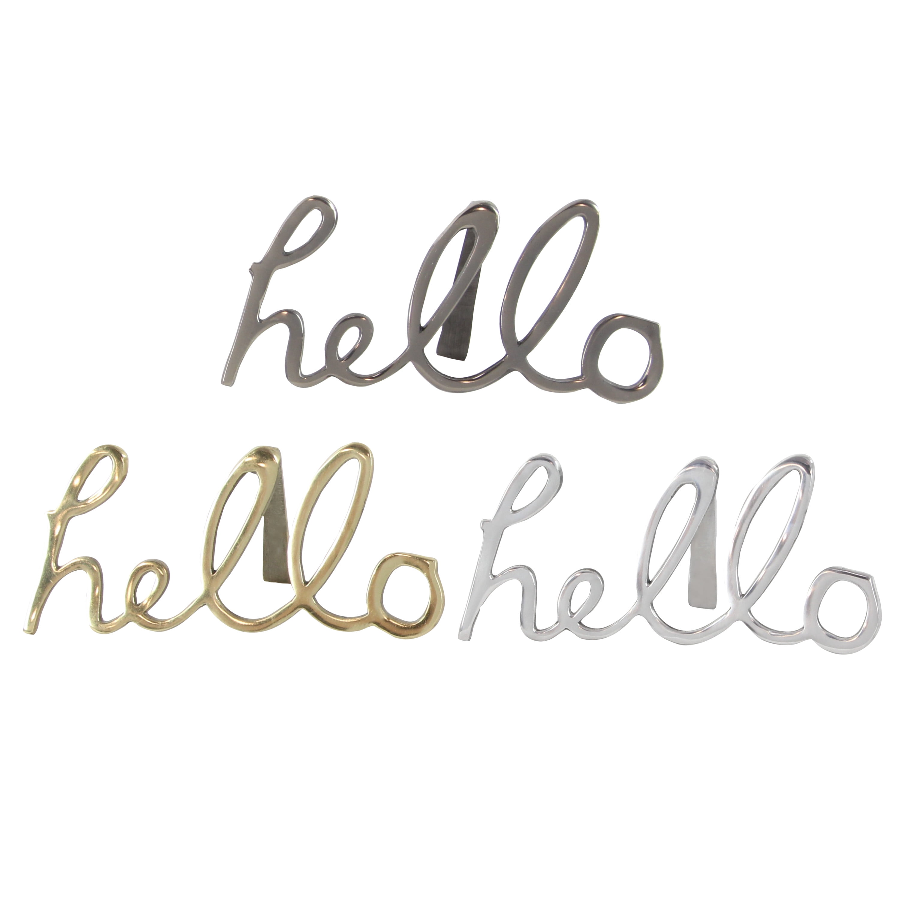 CosmoLiving by Cosmopolitan Hello Aluminum Decorative Sign, 3-Pieces