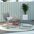 thumbnail image 1 of CosmoLiving by Cosmopolitan, Lita 2 Piece Patio Lounge and Ottoman Set, Charcoal, 1 of 10