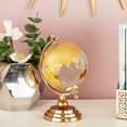 thumbnail image 1 of CosmoLiving by Cosmopolitan Multi Color Metal and Glass Glam Traditional World Desk Globe Gold 7"L x 6"W x 11"H, 1 of 5