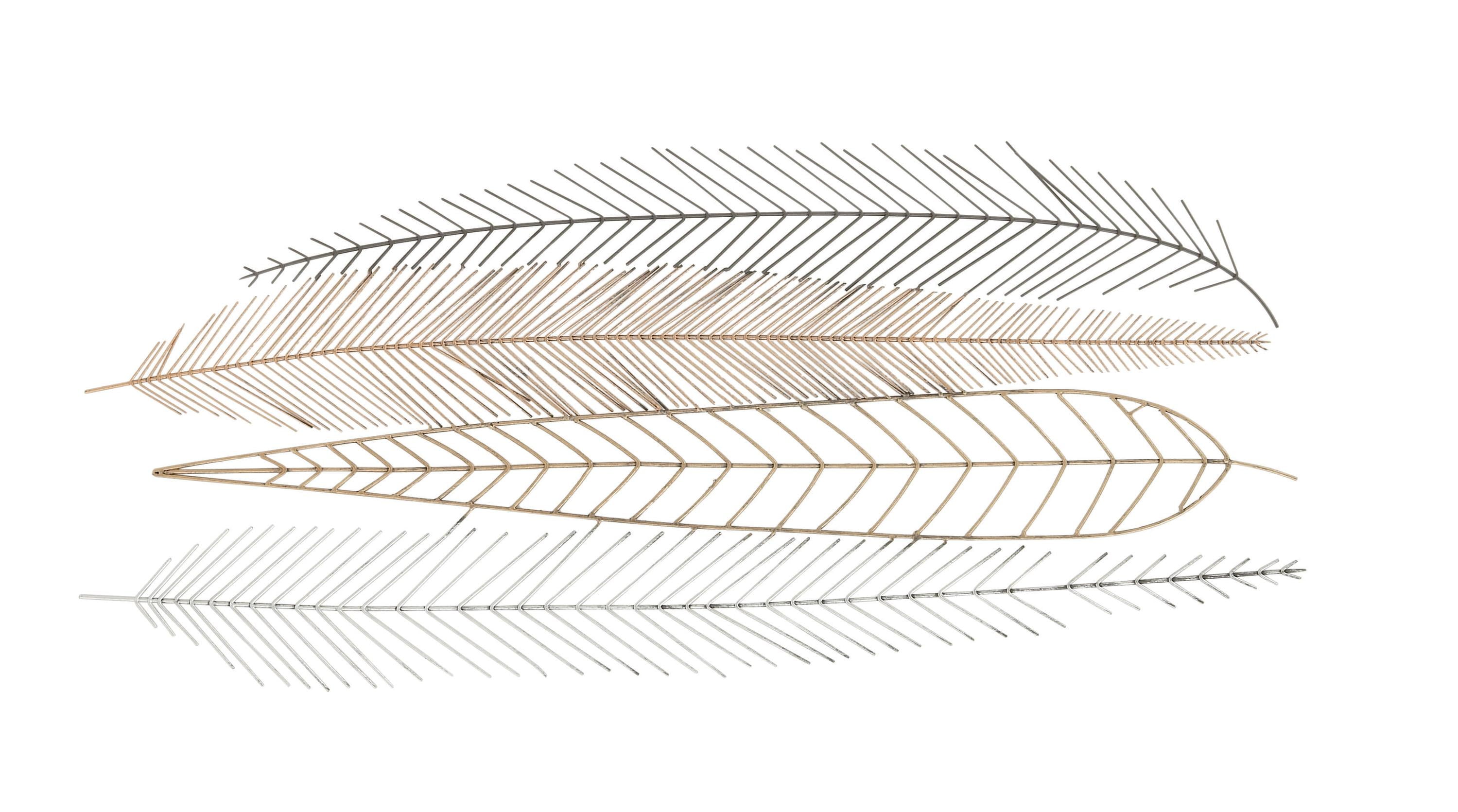 Multi-Colored Iron Feather Wall Sculpture, 42"