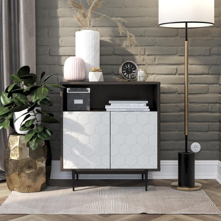 CosmoLiving by Cosmopolitan Olivia Storage Cabinet, Gray Oak