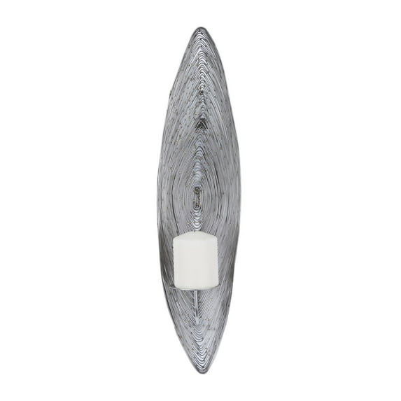 CosmoLiving by Cosmopolitan Silver Stainless Steel Metal Leaf Wall Sconce