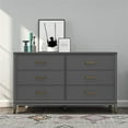 CosmoLiving by Cosmopolitan Westerleigh 6 Drawer Dresser, Graphite Gray