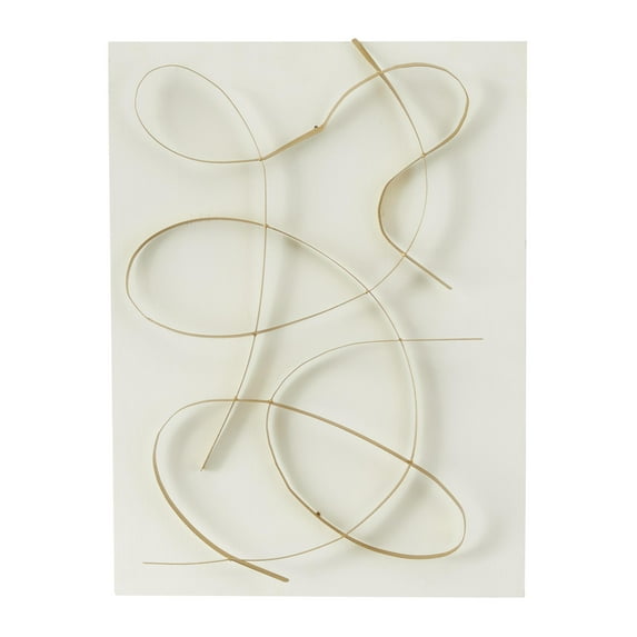 CosmoLiving by Cosmopolitan White Metal Overlapping Lines Abstract Wall Decor with White Backing