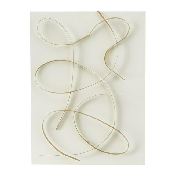 CosmoLiving by Cosmopolitan White Metal Overlapping Lines Abstract Wall Decor with White Backing