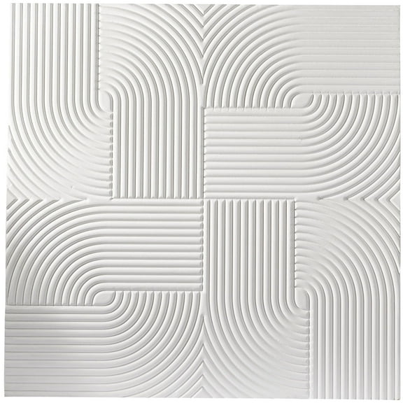 CosmoLiving by Cosmopolitan White Wooden Handmade Carved Geometric Wall Decor