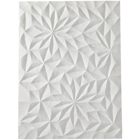 CosmoLiving by Cosmopolitan White Wooden Geometric Handmade Carved Dimensional Abstract Panel Home Wall Decor, 24" x 2" x 32"