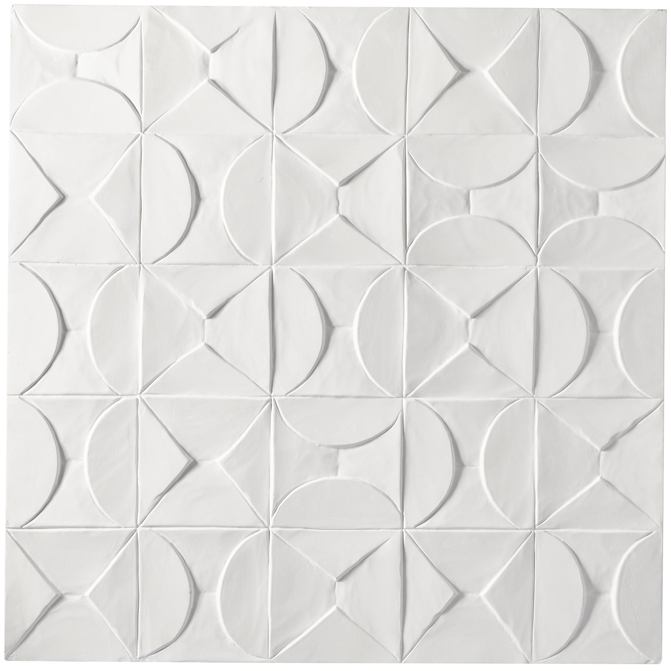 CosmoLiving by Cosmopolitan White Wooden Handmade Intricately Carved Geometric Wall Decor