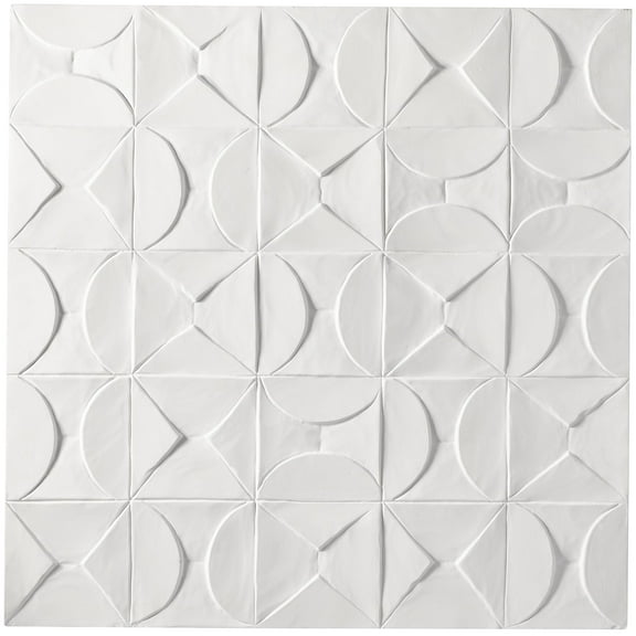 CosmoLiving by Cosmopolitan White Wooden Handmade Intricately Carved Geometric Wall Decor