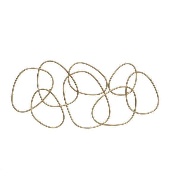 CosmoLiving by Cosmpolitan Contemporary Metal Round Abstract Design Wall Décor, 43"W x 22"H with Gold Polished Finish