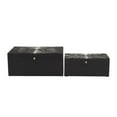 thumbnail image 1 of CosmoLiving by Cosmpolitan Contemporary Wooden Decorative Box with Starburst Pattern and Black Finish, Set of 2 10" , 8"W, 1 of 14