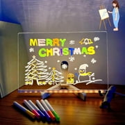 Cosmody Led Drawing Board, Cosmody Light Up Drawing Board, Erasable DrawingBoard with Night Light, with 12 Color Pens, Light Up Acrylic Dry Erase Board, for Office Home (7.9 * 7.9in)