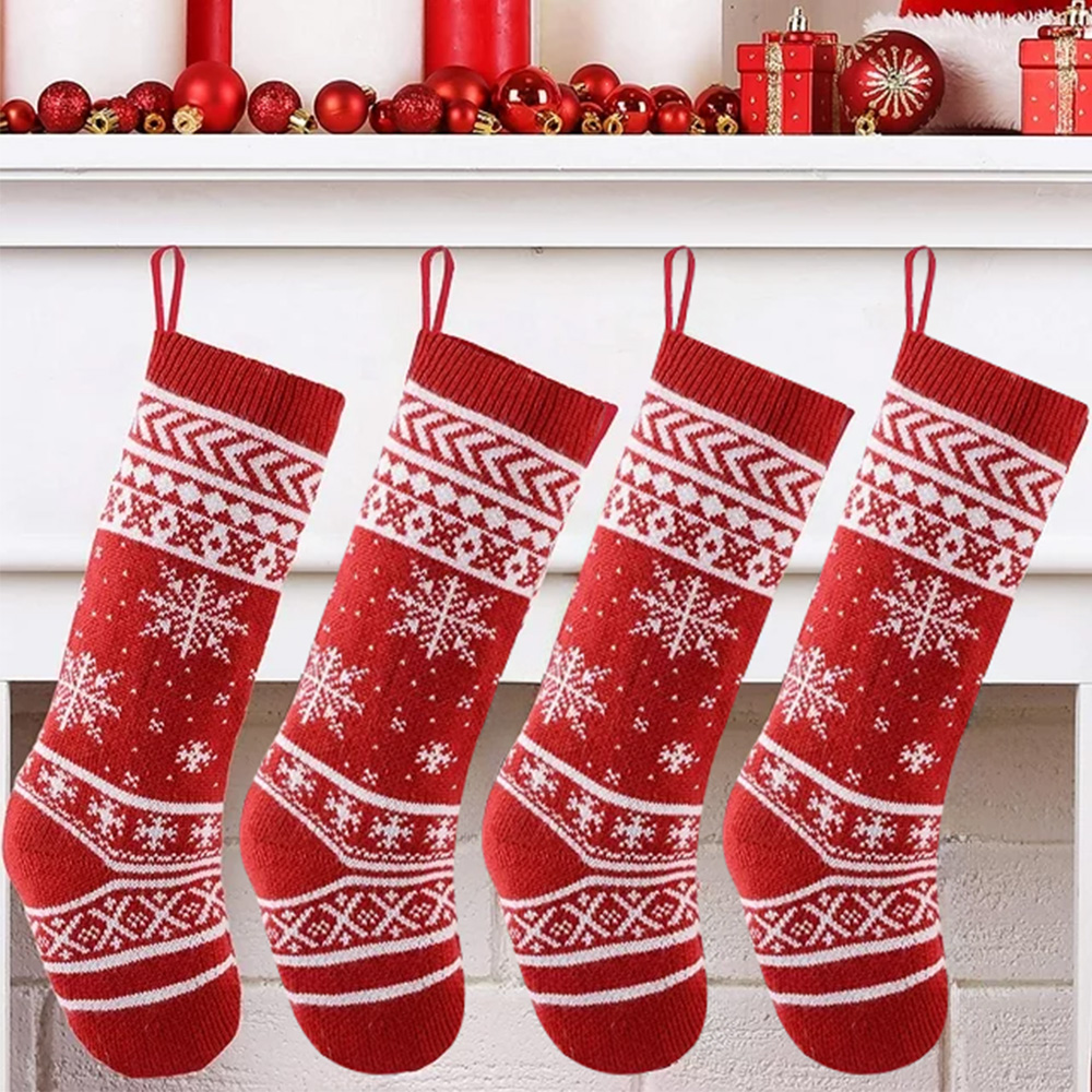 Personalized Striped Knit Christmas Stocking Available In Multiple