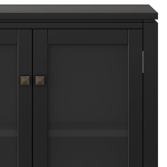 Cosmopolitan 30 inch Wide Solid Wood Low Storage Cabinet in Black