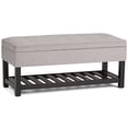 thumbnail image 1 of Cosmopolitan 44 inch Wide Rectangle Storage Ottoman Bench with Open Bottom in Cloud Grey Linen Look Fabric, 1 of 12