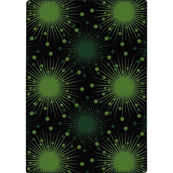 Joy Carpets Kaleidoscope Cosmopolitan 5'4" x 7'8" Area Rug in Color Green