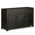 thumbnail image 1 of Simpli Home Cosmopolitan SOLID WOOD and Pine 54 inch x 17 inch Rectangle Contemporary Sideboard Buffet in Mahogany, 1 of 8