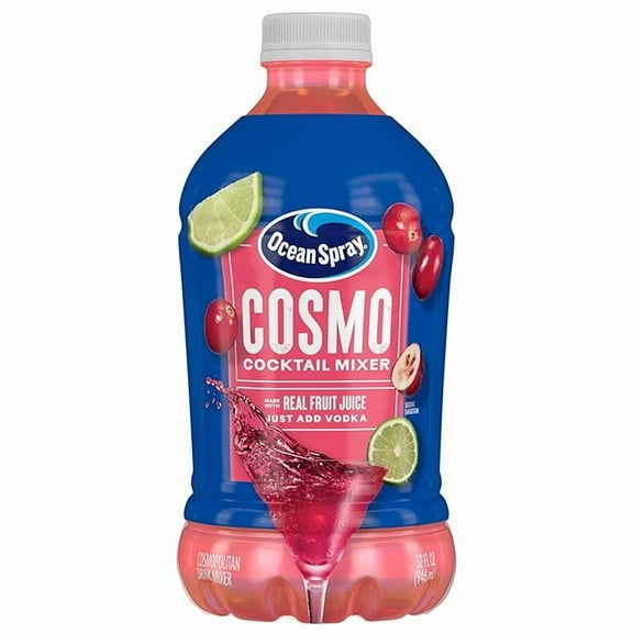Cosmopolitan Cocktail Mixer, Drink Mixer Made with Real Fruit Juice, 32 Fl Oz Bottle