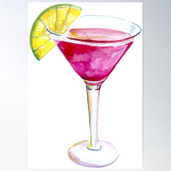 Cosmopolitan Cocktail Poster Wall Art, Modern Wall Decor For Living Room Bedroom, 8x12 UNFRAMED