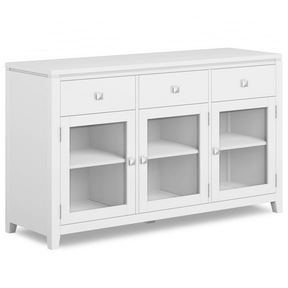 Simpli Home Cosmopolitan SOLID WOOD and Pine 54 inch x 17 inch Rectangle Contemporary Sideboard Buffet in White