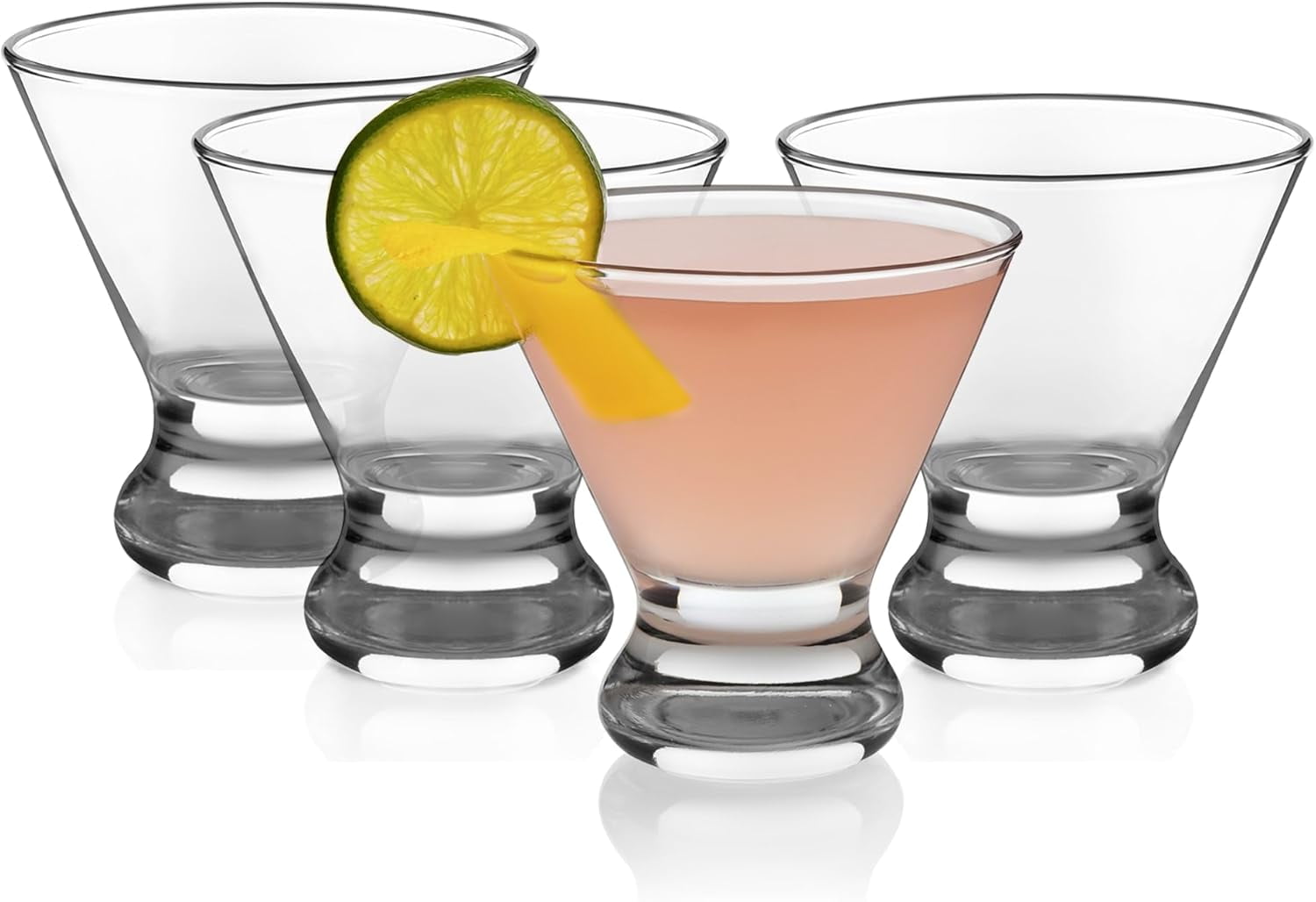 Cosmopolitan Stemless Martini Glasses Set Of 12, Dishwasher Safe ...
