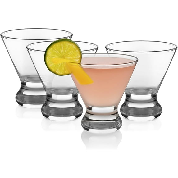 Cosmopolitan Stemless Martini Glasses Set Of 12, Dishwasher Safe Holiday Martini Glass, Lightweight Cocktail Glass Set for Wedding Party