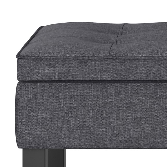 Cosmopolitan - Storage Ottoman Bench with Open Bottom - Slate Grey