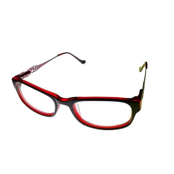 Cosmopolitan Women's Chameleon Plastic Rectangle Eyeglass Frames, Purple Black, 52mm