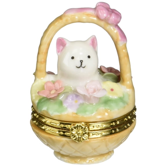 Cosmos 738-66 Fine Porcelain Cat and Dog Hinged Box, 2-3/8-Inch, Set of 2