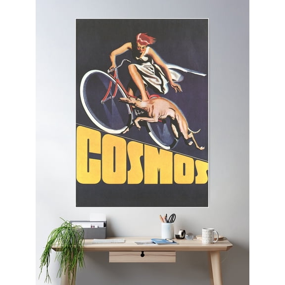 Cosmos Bicycles - Vintage Bicycle Poster From 1935 (Switzerland) Poster Wall Art, Modern Wall Decor For Living Room Bedroom, 16x24 UNFRAMED